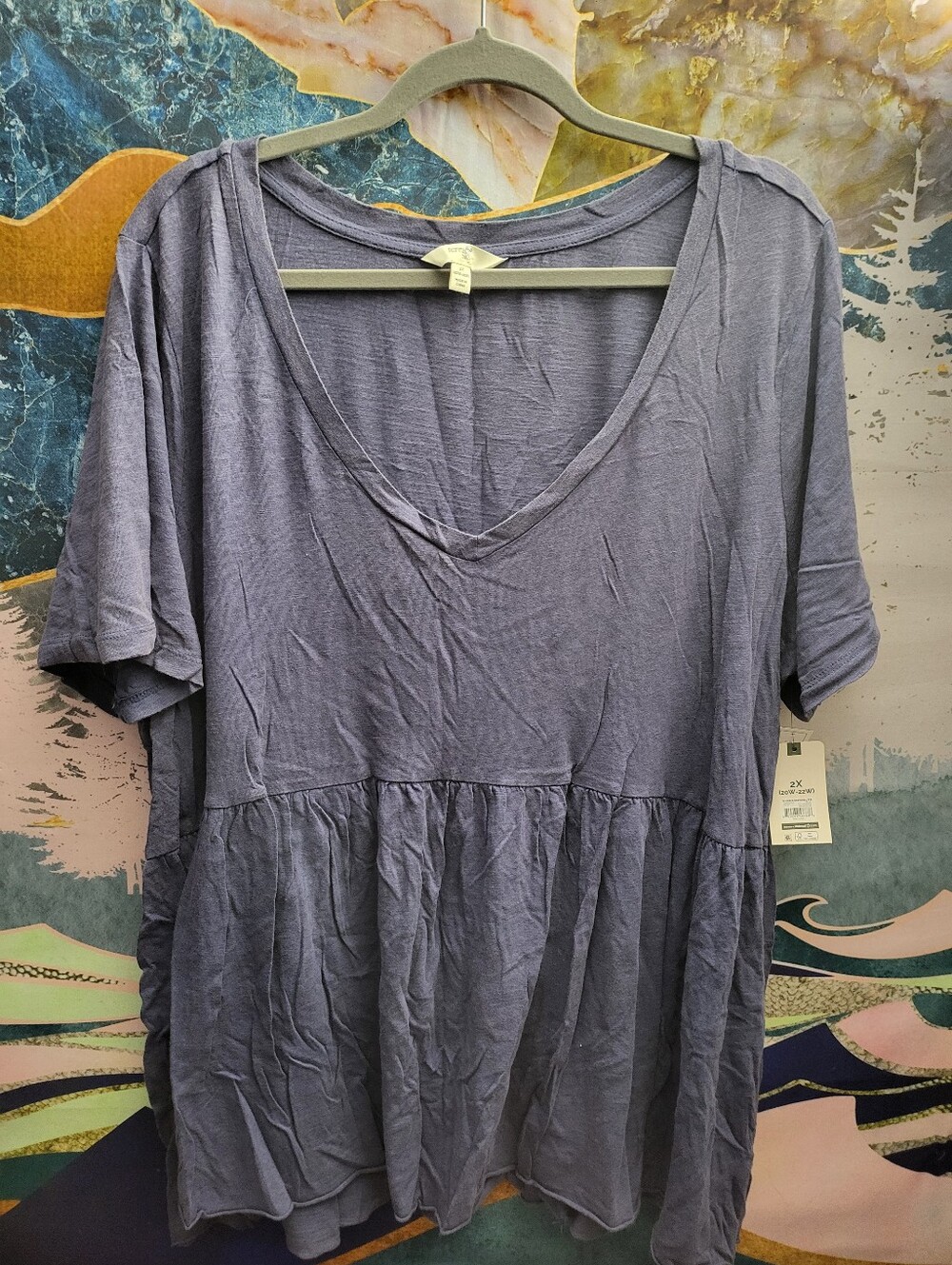 NWT Terra & Sky V-Neck Babydoll Top